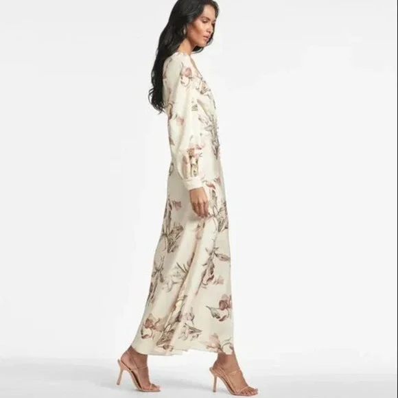 SACHIN + BABI Dress Size 8 NEW AMY Eggshell Venetia Petals Floral Satin - Picture 2 of 9